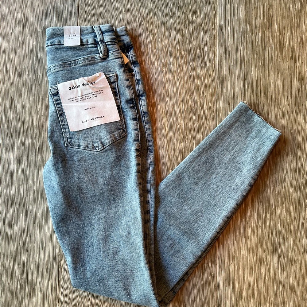 NWT Good American Good Waist Blue Skinny Jeans Size 2/26